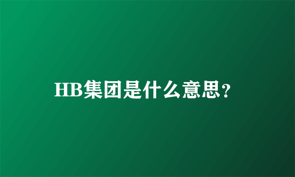 HB集团是什么意思？