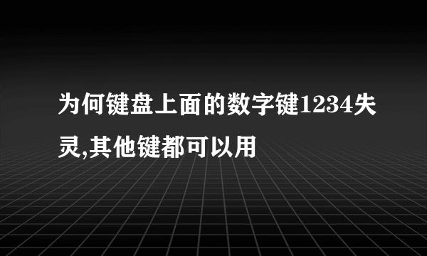 为何键盘上面的数字键1234失灵,其他键都可以用