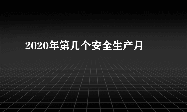 2020年第几个安全生产月