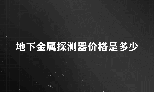 地下金属探测器价格是多少