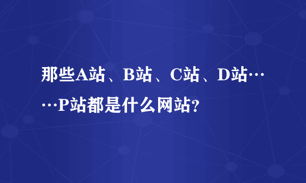 那些A站、B站、C站、D站……P站都是什么网站？