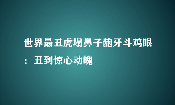 世界最丑虎塌鼻子龅牙斗鸡眼：丑到惊心动魄