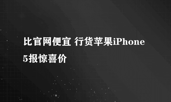 比官网便宜 行货苹果iPhone 5报惊喜价