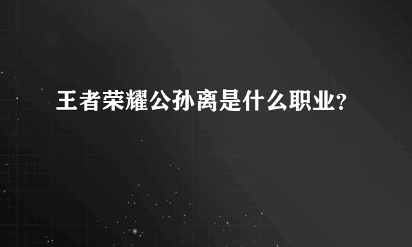 王者荣耀公孙离是什么职业？