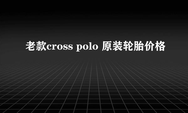 老款cross polo 原装轮胎价格