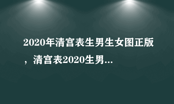 2020年清宫表生男生女图正版，清宫表2020生男生女图你们了解吗？