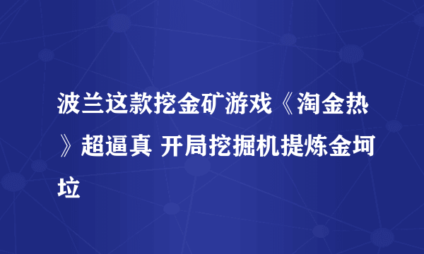 波兰这款挖金矿游戏《淘金热》超逼真 开局挖掘机提炼金坷垃