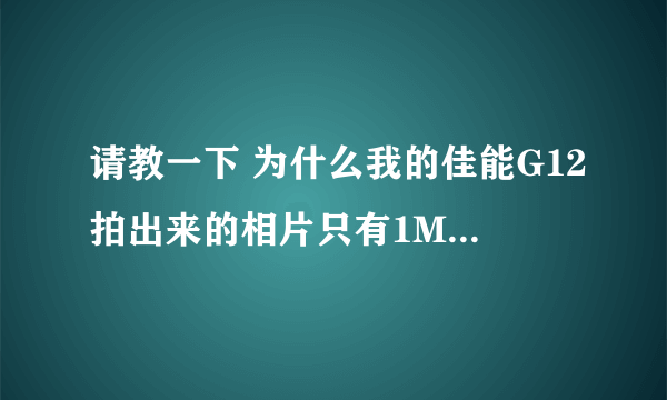 请教一下 为什么我的佳能G12拍出来的相片只有1MB多点？ 明明我在L里面已经调到了10MB的啊？