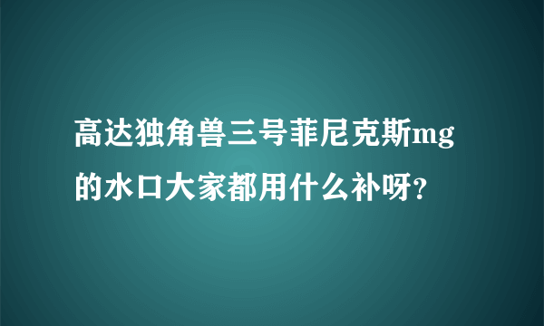 高达独角兽三号菲尼克斯mg的水口大家都用什么补呀？