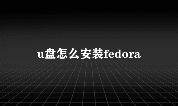 u盘怎么安装fedora