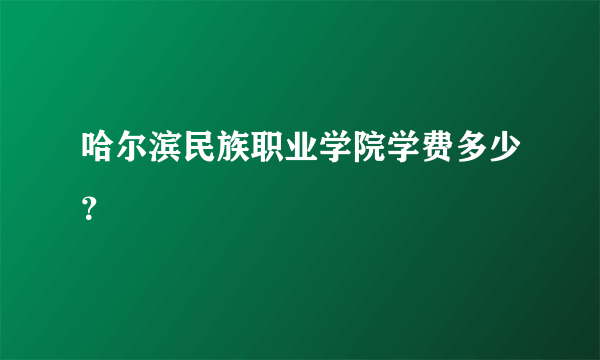 哈尔滨民族职业学院学费多少？