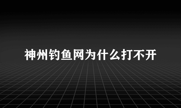 神州钓鱼网为什么打不开