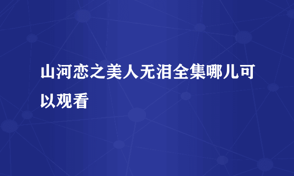 山河恋之美人无泪全集哪儿可以观看