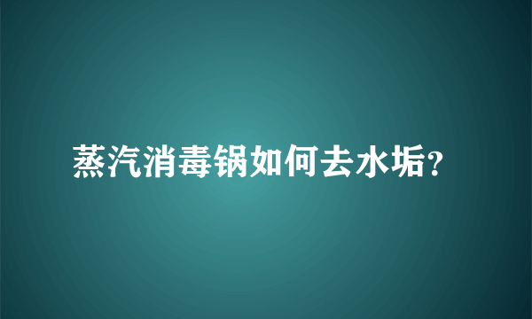 蒸汽消毒锅如何去水垢？