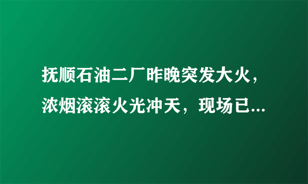 抚顺石油二厂昨晚突发大火，浓烟滚滚火光冲天，现场已被戒严，伤亡情况暂不明，你怎么看？