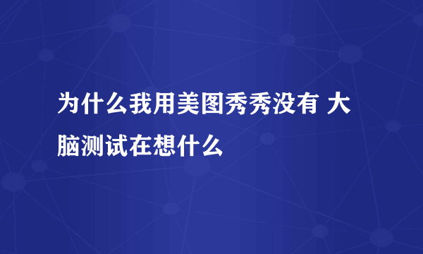 为什么我用美图秀秀没有 大脑测试在想什么