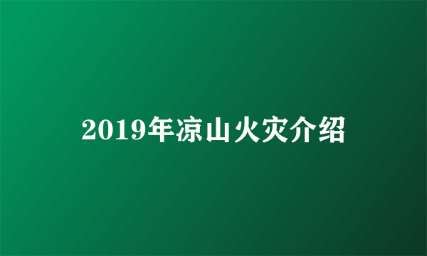 2019年凉山火灾介绍