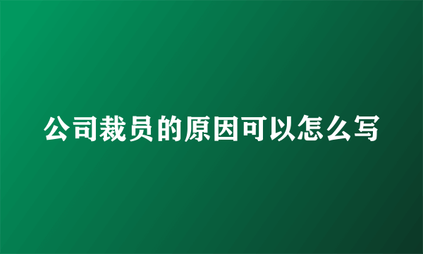 公司裁员的原因可以怎么写