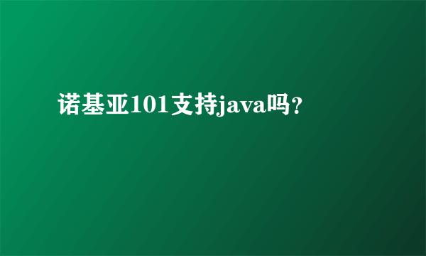 诺基亚101支持java吗？