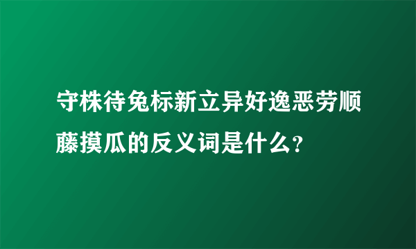 守株待兔标新立异好逸恶劳顺藤摸瓜的反义词是什么？