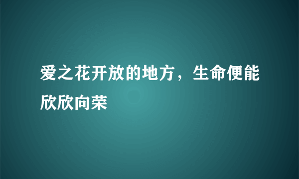 爱之花开放的地方，生命便能欣欣向荣