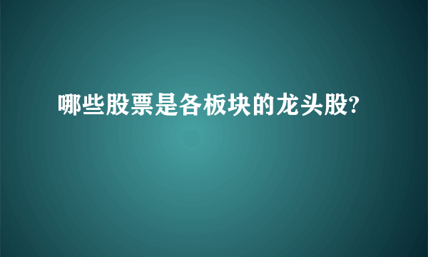 哪些股票是各板块的龙头股?