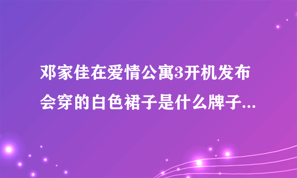 邓家佳在爱情公寓3开机发布会穿的白色裙子是什么牌子啊？在哪可以买到？谢娜微博里好像也穿了同一款