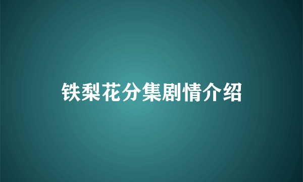 铁梨花分集剧情介绍