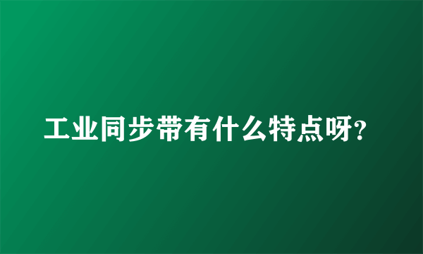 工业同步带有什么特点呀？