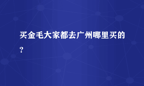 买金毛大家都去广州哪里买的？