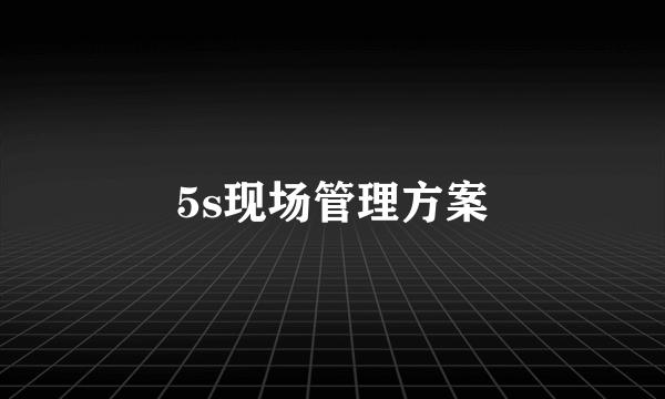 5s现场管理方案