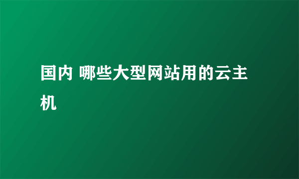 国内 哪些大型网站用的云主机