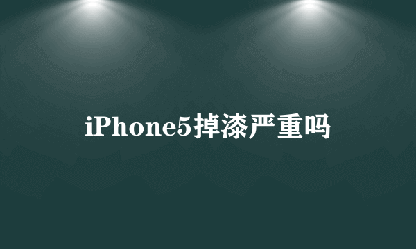 iPhone5掉漆严重吗