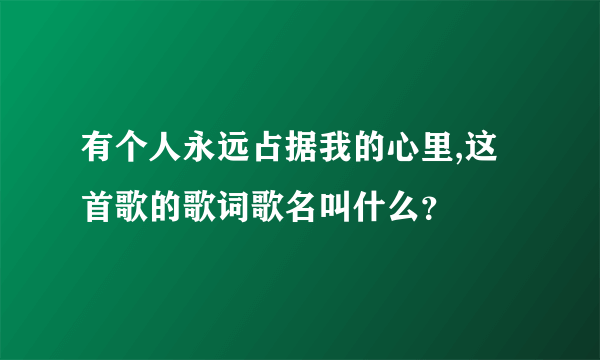 有个人永远占据我的心里,这首歌的歌词歌名叫什么？