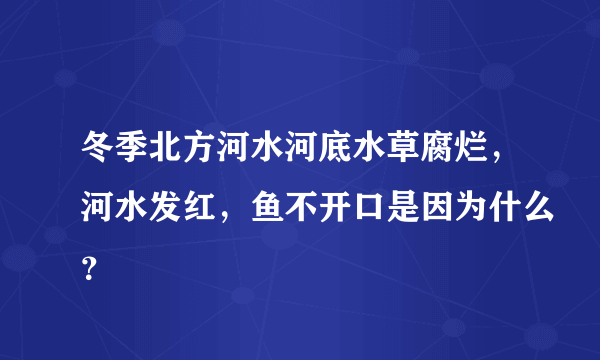 冬季北方河水河底水草腐烂，河水发红，鱼不开口是因为什么？