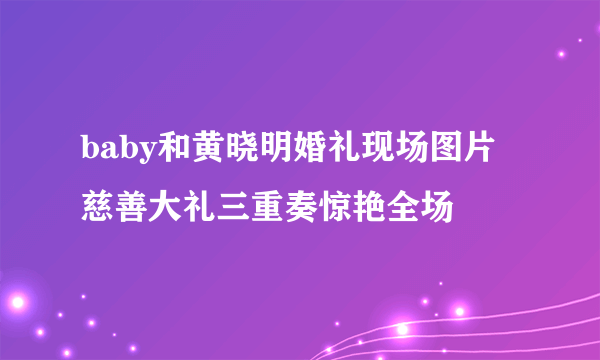 baby和黄晓明婚礼现场图片慈善大礼三重奏惊艳全场