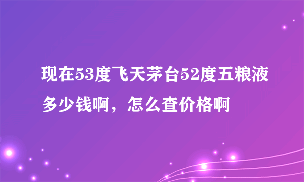 现在53度飞天茅台52度五粮液多少钱啊，怎么查价格啊