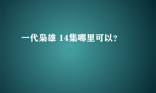 一代枭雄 14集哪里可以？