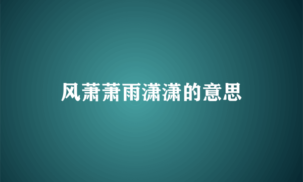 风萧萧雨潇潇的意思