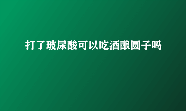 打了玻尿酸可以吃酒酿圆子吗