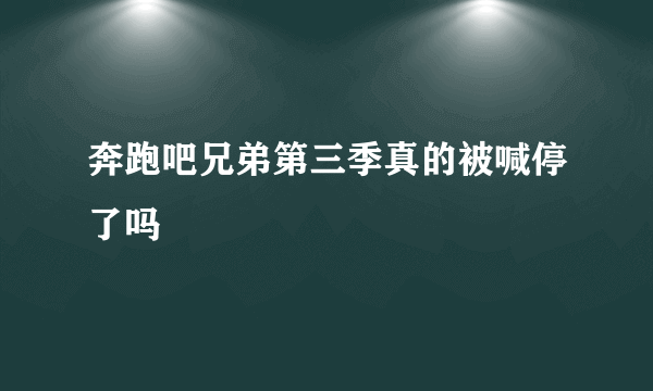 奔跑吧兄弟第三季真的被喊停了吗