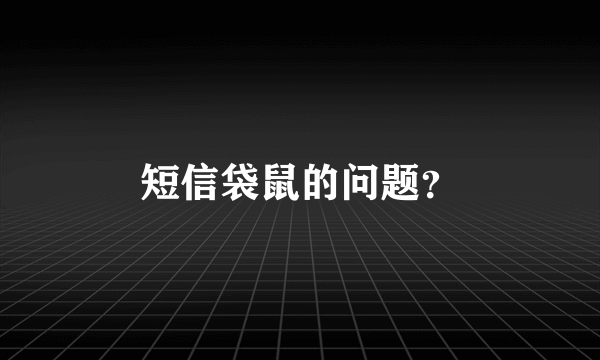 短信袋鼠的问题？