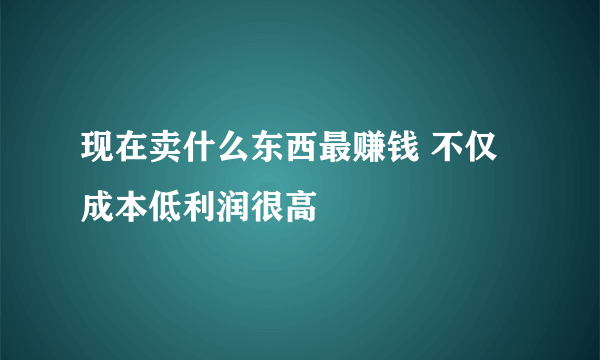 现在卖什么东西最赚钱 不仅成本低利润很高