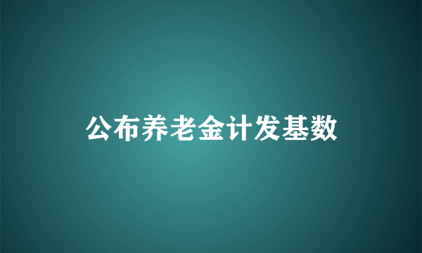 公布养老金计发基数