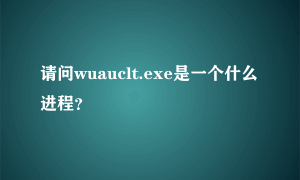 请问wuauclt.exe是一个什么进程？