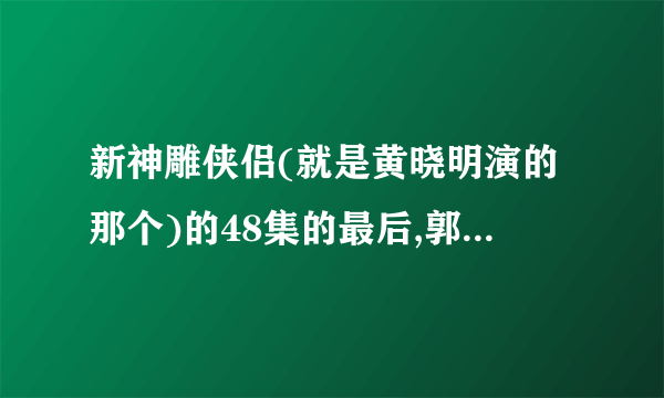 新神雕侠侣(就是黄晓明演的那个)的48集的最后,郭襄站在城上说诗的时候那点插曲的来源，好像是笛声？