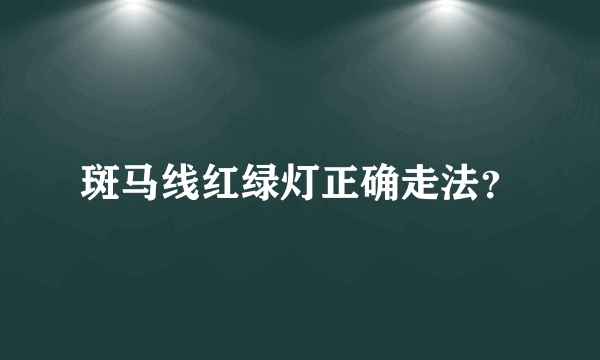 斑马线红绿灯正确走法？