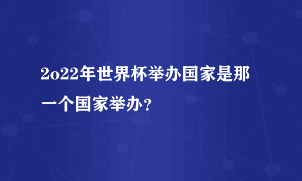 2o22年世界杯举办国家是那一个国家举办？