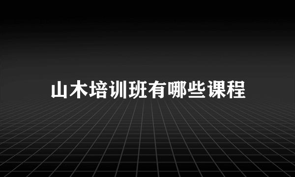 山木培训班有哪些课程