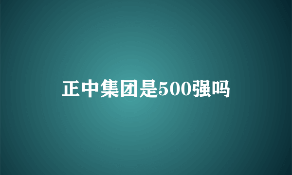 正中集团是500强吗